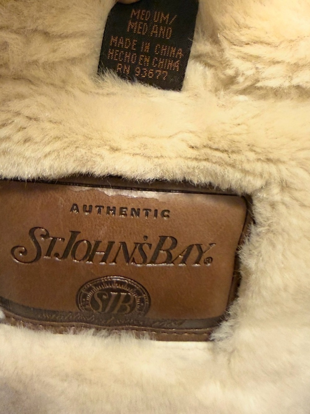 Vintage St. John's Bay Heavy Sherpa Lined Aviator Bomber Jacket - Medium - Picture 7 of 12
